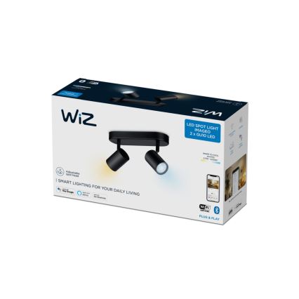 WiZ - Точковий світлодіодний світильник з регулюванням яскравості IMAGEO 2xGU10/4,9W/230V 2700-6500K Wi-Fi CRI 90 чорний
