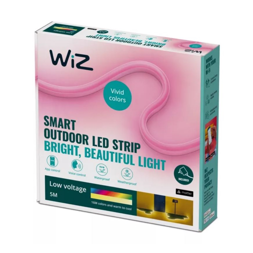 WiZ - Вулична LED RGBW стрічка з регулюванням яскравості 5 м LED/24W/230V 2700-5000K Wi-Fi IP65