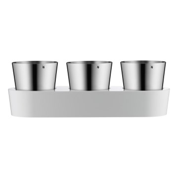 WMF - Горшок для выращивания трав с самополивом 3 шт. GOURMET белый/нержавеющая сталь