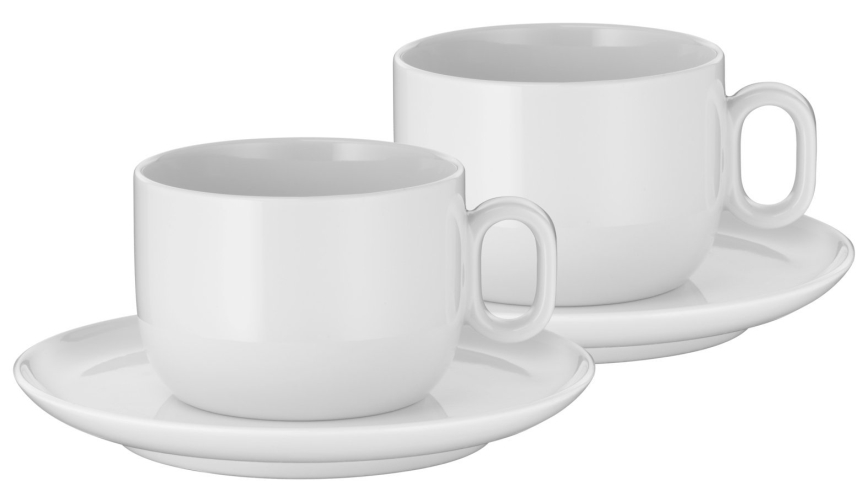 WMF - НАБІР 2x Чашка для капучино з блюдцем BARISTA 160 мл білий