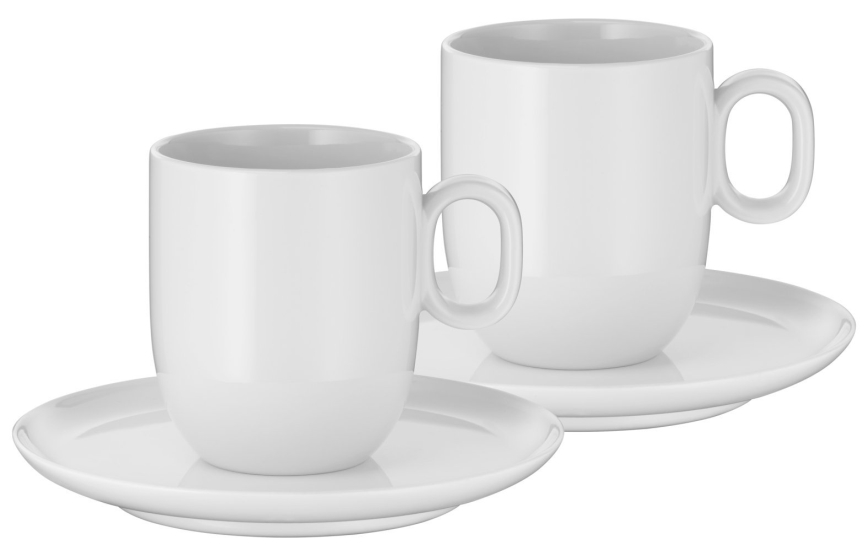 WMF - НАБІР 2x Чашка для кави Caffe Crema з блюдцем BARISTA 170 мл білий