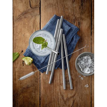 WMF - НАБІР 6x Соломинки з нержавіючої сталі BARIC + щітка для чищення