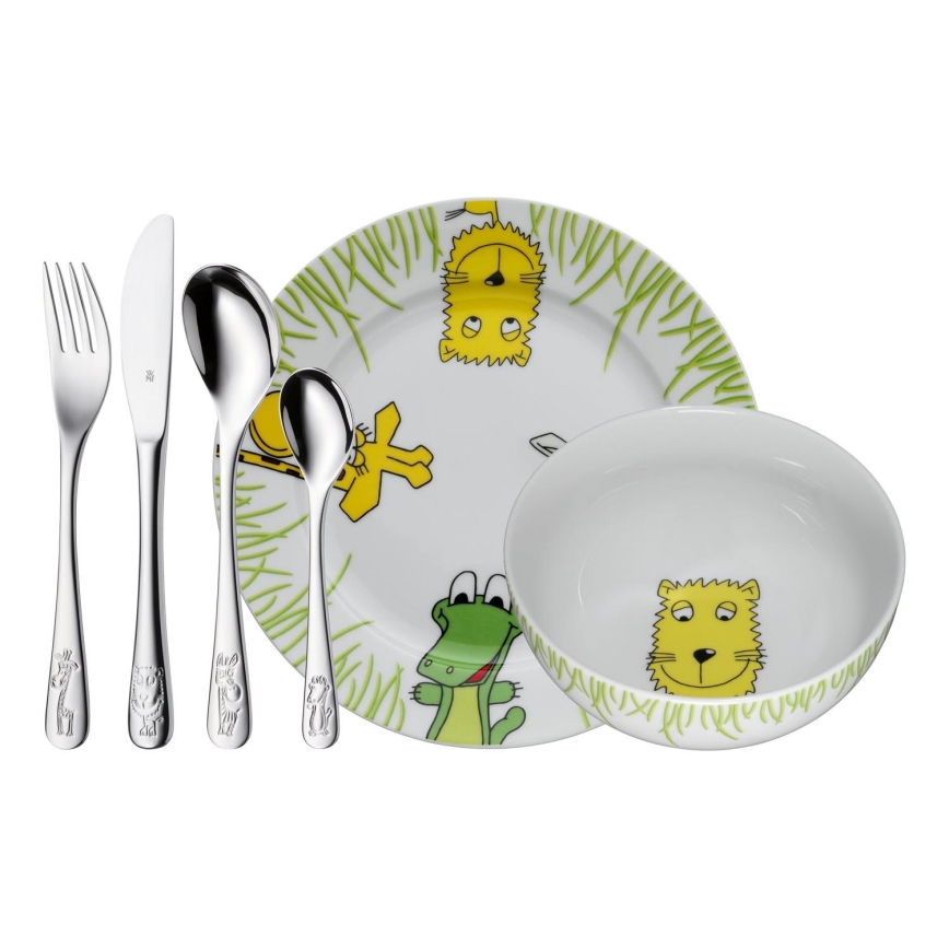 WMF - Набір дитячого посуду та столових приборів SAFARI 6шт.