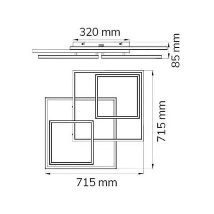 Wofi 10644 - Пристельова LED люстра з регулюванням яскравості VISO LED/62W/230V