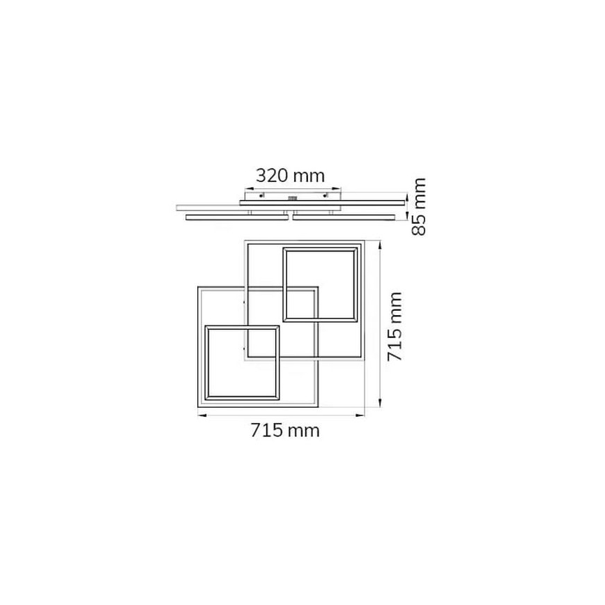 Wofi 10644 - Пристельова LED люстра з регулюванням яскравості VISO LED/62W/230V