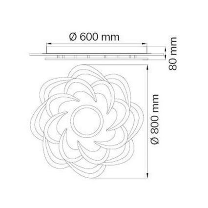 Wofi 11213 - Светодиодный потолочный светильник с регулированием яркости ICA LED/52W/230V 2700-5500K + дистанционное управление