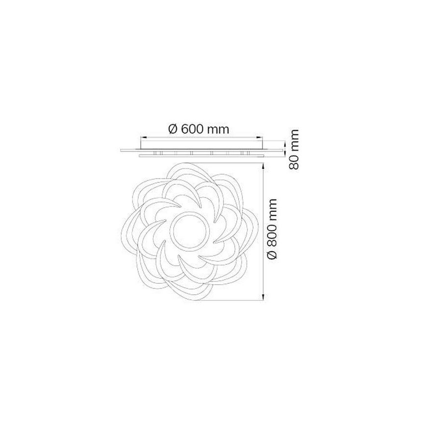 Wofi 11213 - Светодиодный потолочный светильник с регулированием яркости ICA LED/52W/230V 2700-5500K + дистанционное управление