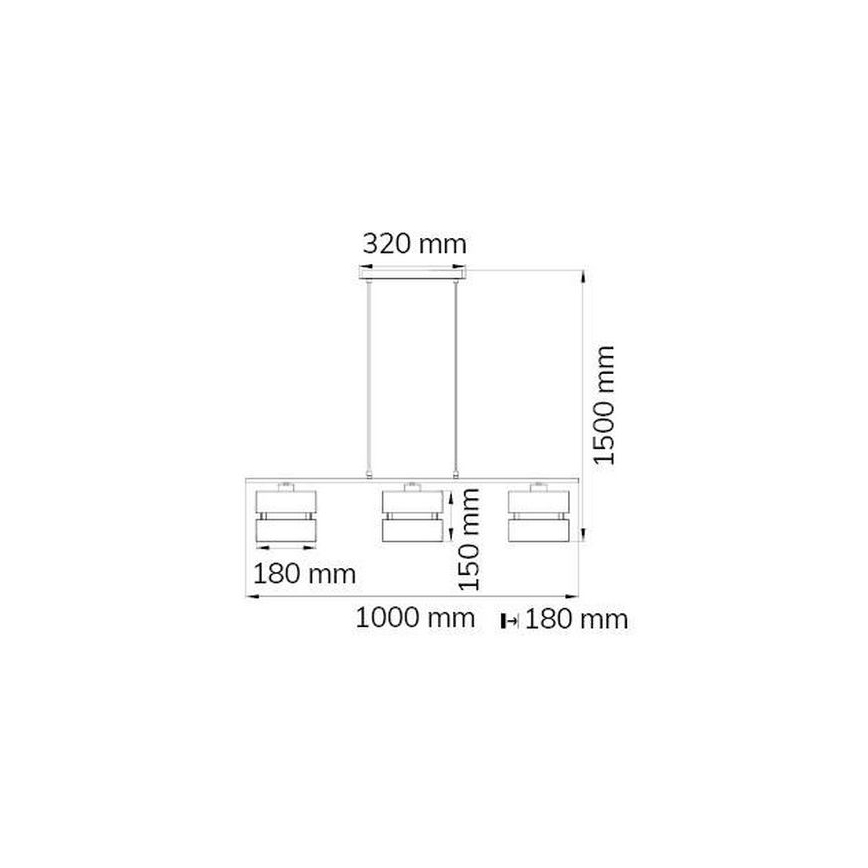 Wofi 11254 - Подвесная люстра BELLE 3xE27/42W/230V