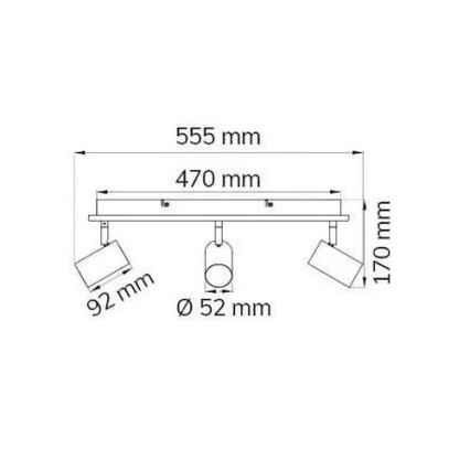 Wofi 11591 - Точковий LED світильник BALI 3xGU10/5W/230V + 2xLED/6W/230V 3000K