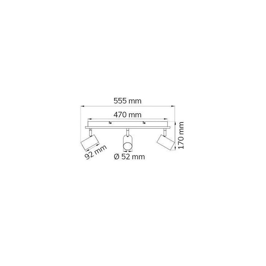 Wofi 11591 - Точковий LED світильник BALI 3xGU10/5W/230V + 2xLED/6W/230V 3000K