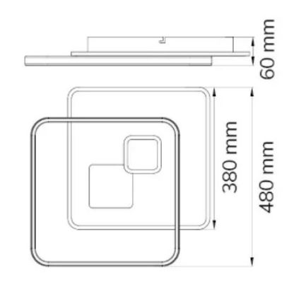Wofi 11620 - Светодиодный потолочный светильник с регулированием яркости AKON LED/43,5W/230V 2700-5500K + дистанционное управление