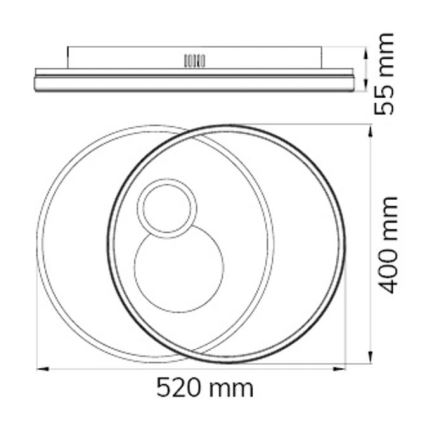 Wofi 11621 - Стельовий LED світильник з регулюванням яскравості AKON LED/38W/230V 2700-5500K + дистанційне керування
