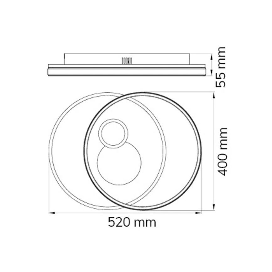 Wofi 11621 - Стельовий LED світильник з регулюванням яскравості AKON LED/38W/230V 2700-5500K + дистанційне керування