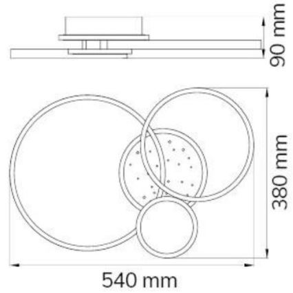 Wofi 11657 - Пристельова LED люстра з регулюванням яскравості KIAH LED/32,5W/230V 3000K