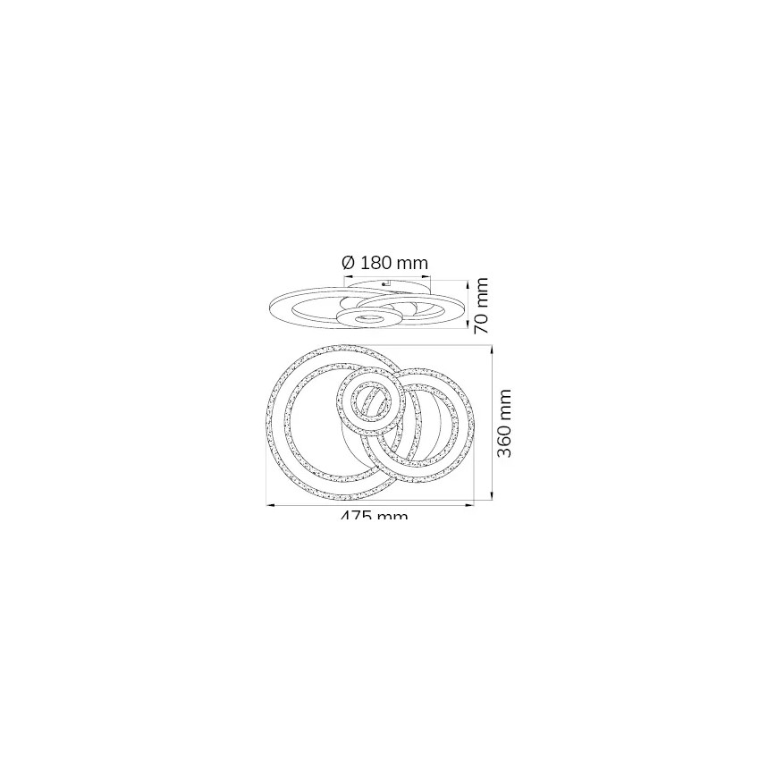 Wofi 11791 - Стельовий LED світильник з регулюванням яскравості RIO LED/24,5W/230V 3000K