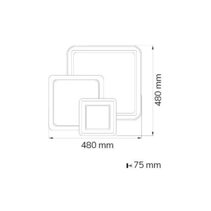 Wofi 11860 - Стельовий LED світильник з регулюванням яскравості MOLA LED/36W/230V 3000-5500K + дистанційне керування