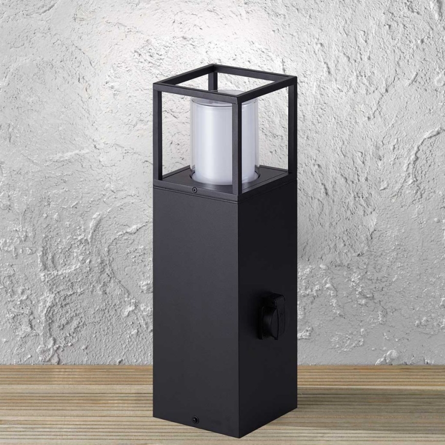 Wofi 12233 - Светодиодная уличная лампа с розеткой FILIA LED/8,5W/230V IP54 50 см SCHUKO