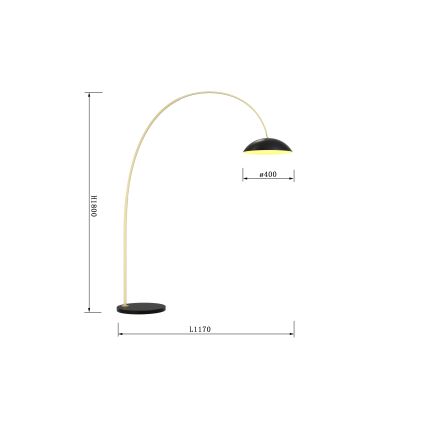 Wofi 3001-104 - LED Торшер з регулюванням яскравості ROSCOFF LED/21W/230V чорний/золотий