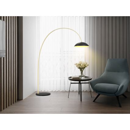 Wofi 3001-104 - Светодиодный торшер с регулированием яркости ROSCOFF LED/21W/230V черный/золотистый