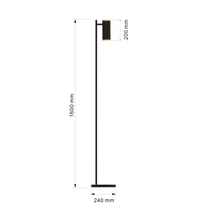 Wofi 3003-104 - LED Торшер з регулюванням яскравості TOULOUSE LED/10W/230V чорний/золотий