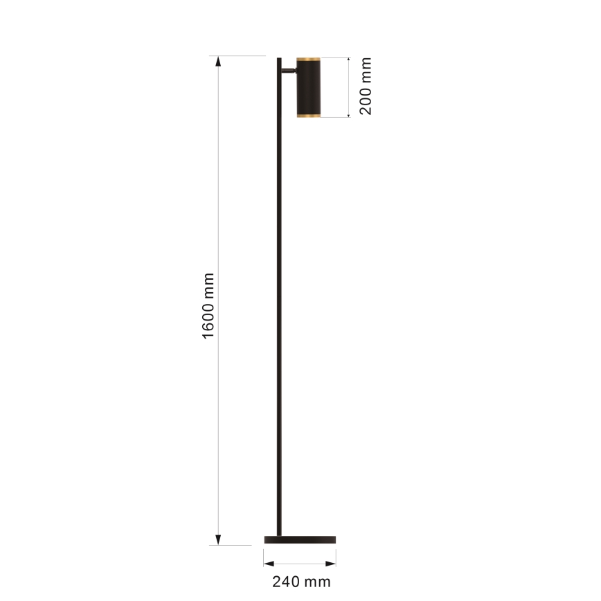 Wofi 3003-104 - LED Торшер з регулюванням яскравості TOULOUSE LED/10W/230V чорний/золотий