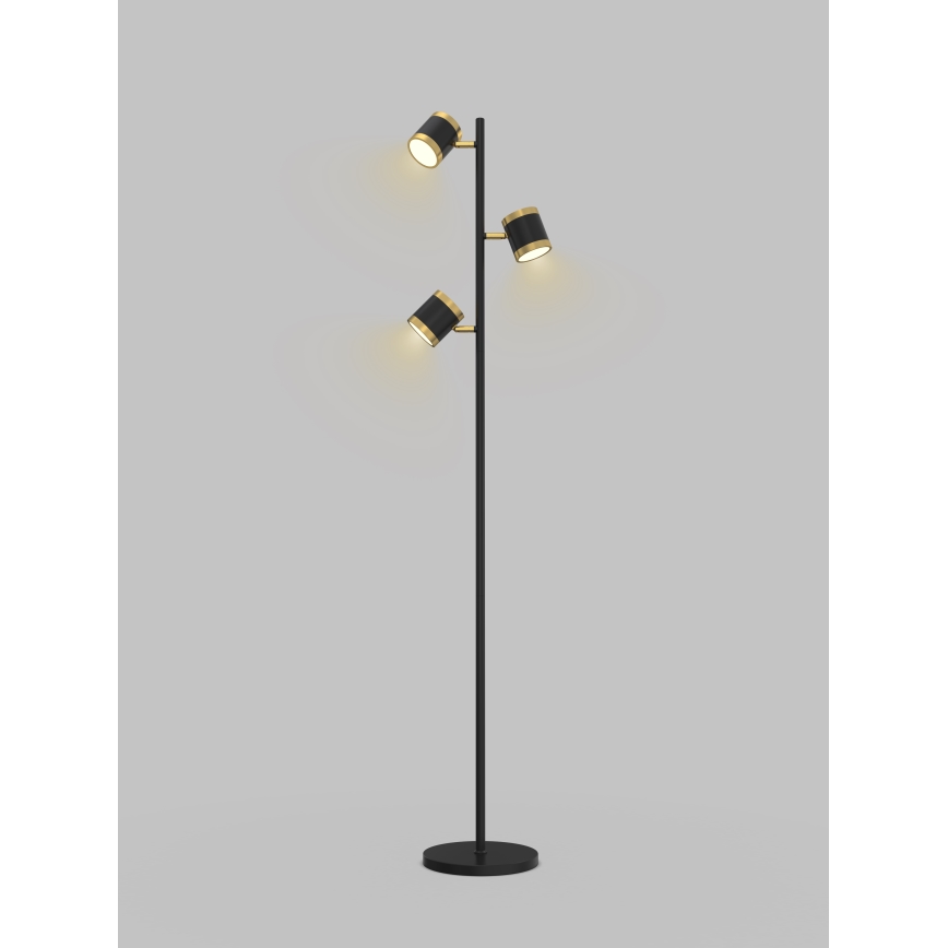 Wofi 3003-304S - Светодиодный торшер с регулированием яркости TOULOUSE LED/21W/230V черный/золотистый