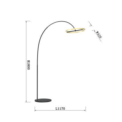 Wofi 3016-104L - LED Торшер з регулюванням яскравості BREST LED/21W/230V