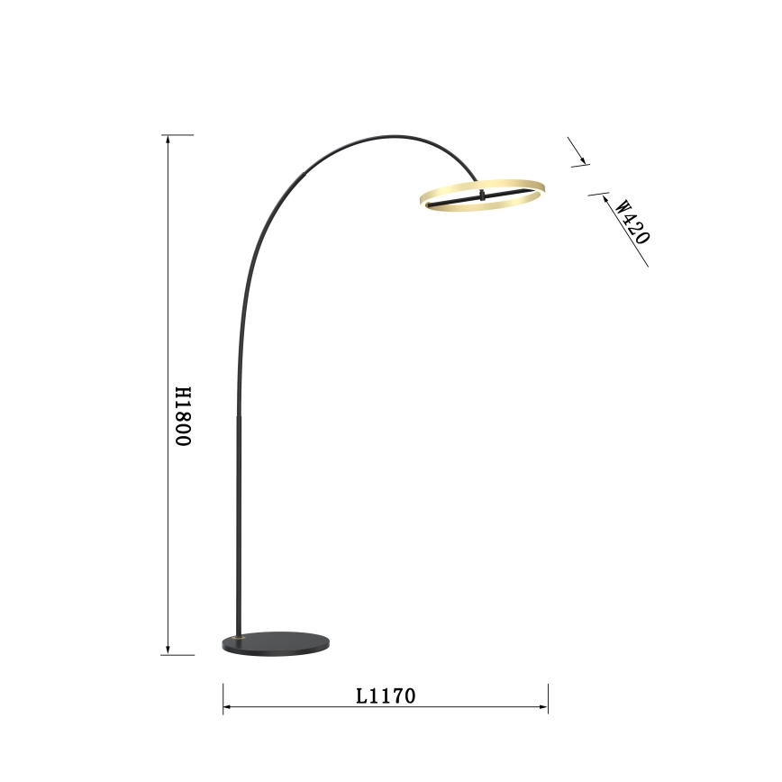 Wofi 3016-104L - LED Торшер з регулюванням яскравості BREST LED/21W/230V