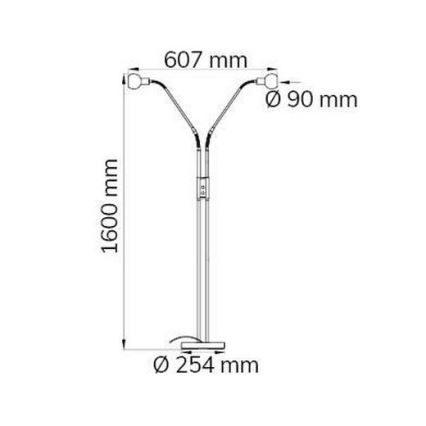 Wofi 307102640000 - LED Торшер з регулюванням яскравості NOIS 2xLED/5W/230V