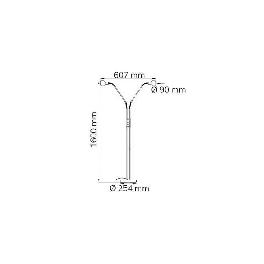 Wofi 307102640000 - Светодиодный торшер с регулированием яркости NOIS 2xLED/5W/230V