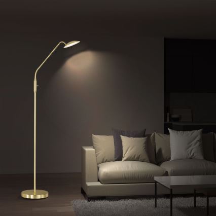 Wofi 3446.01.32.7000 - Светодиодный торшер с регулированием яркости ORTA LED/12W/230V латунь