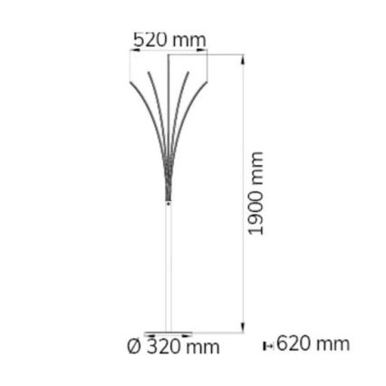 Wofi 3557.05.01.0000 - LED Торшер з регулюванням яскравості BENETT LED/24W/230V
