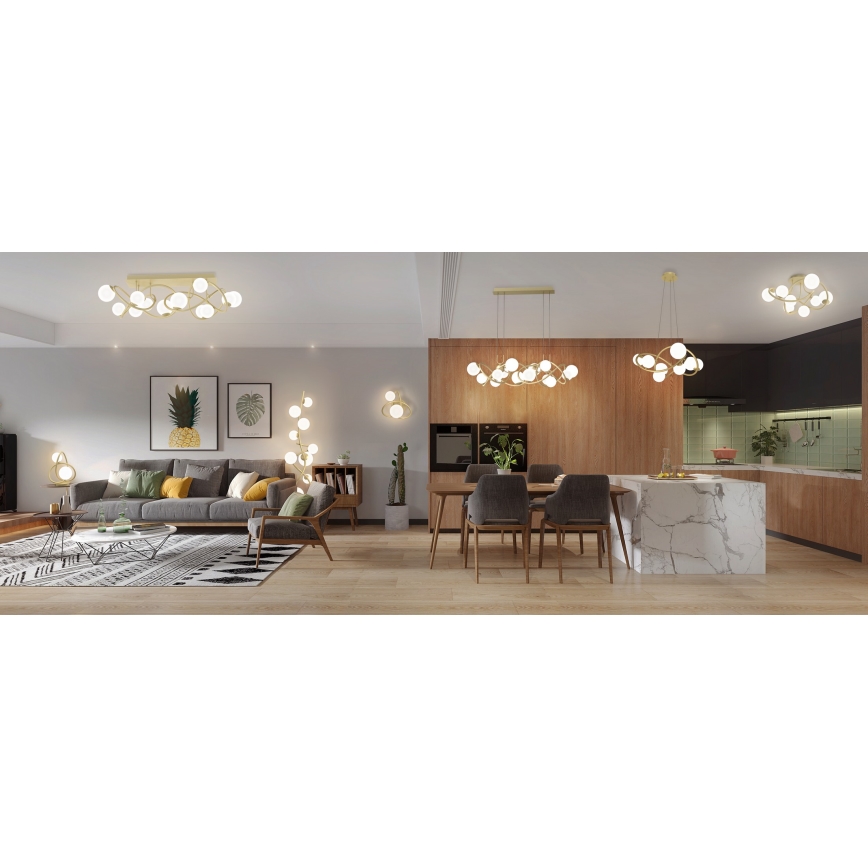 Wofi 4014-201 - Светодиодный настенный светильник NANCY 2xG9/3,5W/230V золотистый/белый