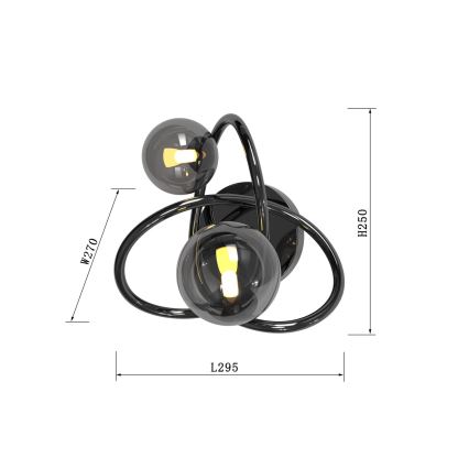 Wofi 4014-205 - Светодиодный настенный светильник NANCY 2xG9/3,5W/230V черный/блестящий хром
