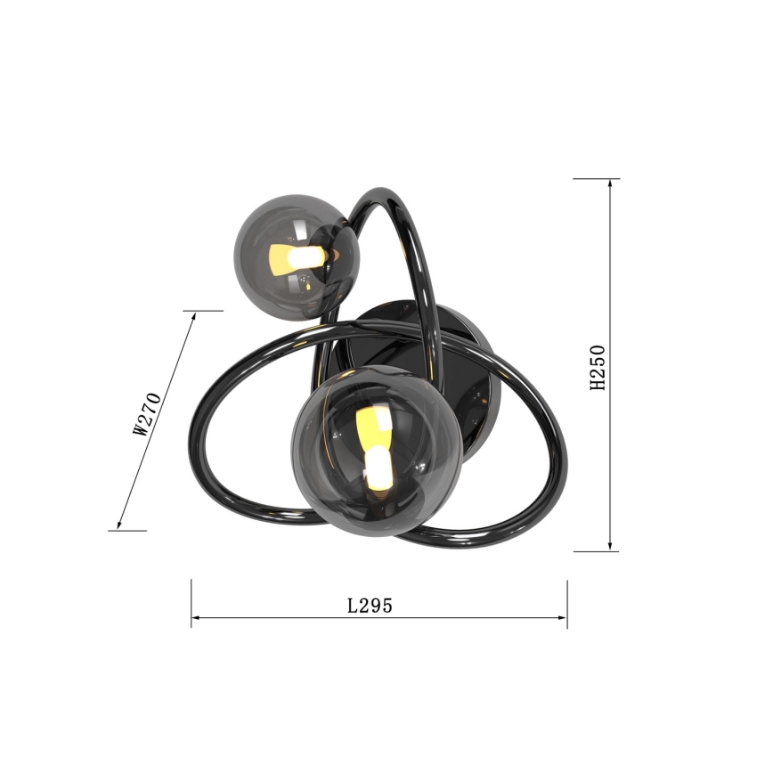Wofi 4014-205 - Светодиодный настенный светильник NANCY 2xG9/3,5W/230V черный/блестящий хром
