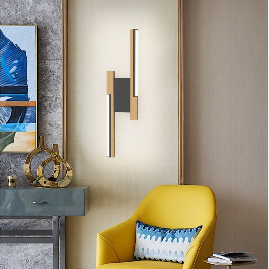 Wofi 4031-206- светодиодный диммируемый настенный светильник PALERMO 11W/230V из каучукового дерева