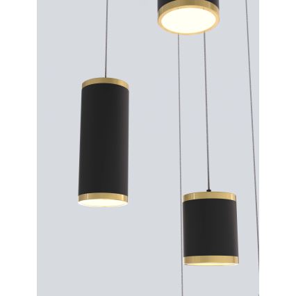 Wofi 5003-904 - Светодиодная подвесная люстра с регулированием яркости TOULOUSE LED/57W/230V черный/золотистый