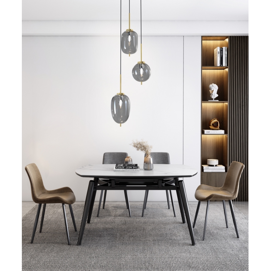 Wofi 5007-302 - Підвісна люстра BELLEVILLE 3xE14/40W/230V чорний/золотий