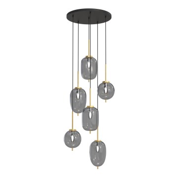 Wofi 5007-502 - Підвісна люстра BELLEVILLE 6xE14/40W/230V чорний/золотий