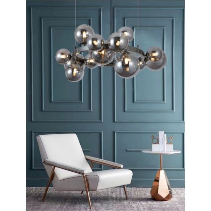 Wofi 5014-1505W - Светодиодная подвесная люстра VILLA 15xG9/3W/230V черный