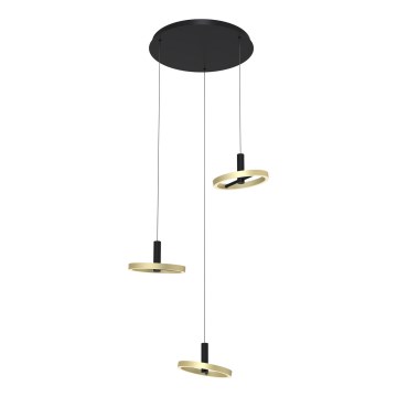 Wofi 5016-304 - Світлодіодна підвісна люстра з регулюванням яскравості BREST LED/26W/230V чорний/золотий