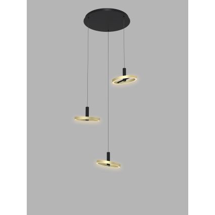 Wofi 5016-304 - Світлодіодна підвісна люстра з регулюванням яскравості BREST LED/26W/230V чорний/золотий