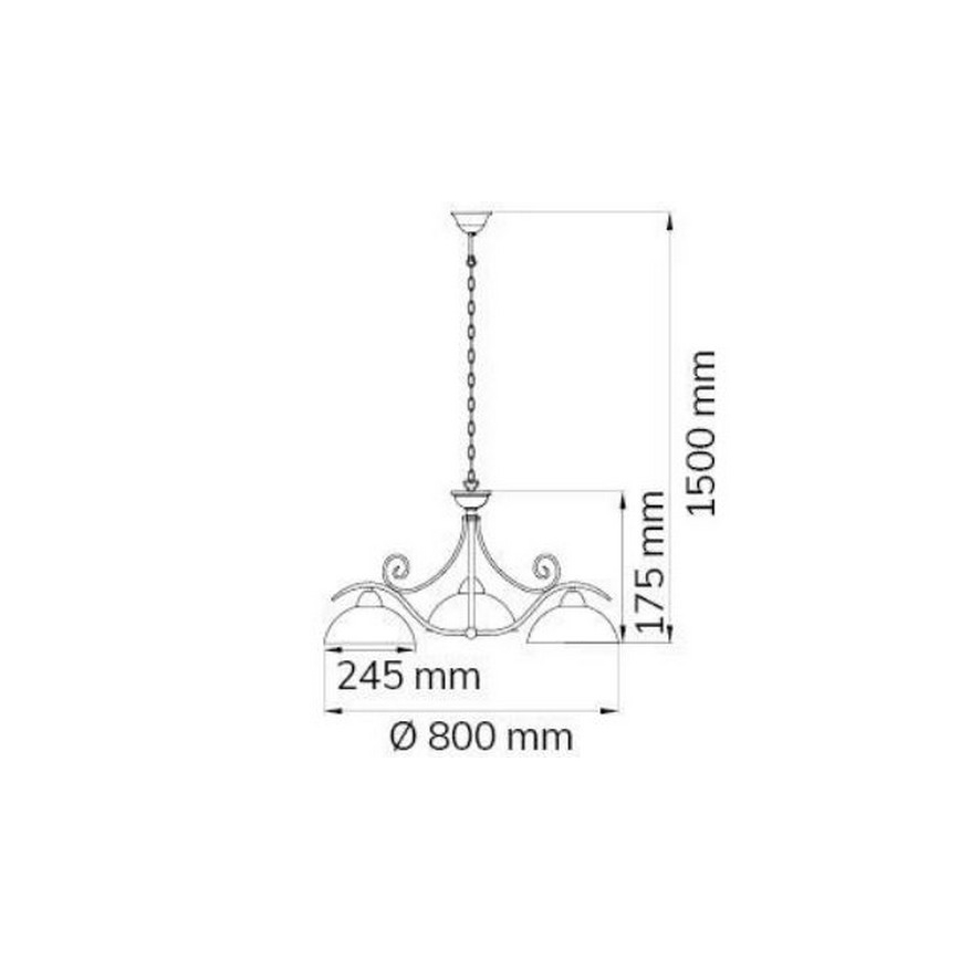 Wofi 5128.03.09.0000 - Люстра на ланцюгу LACCHINO 3xE27/60W/230V