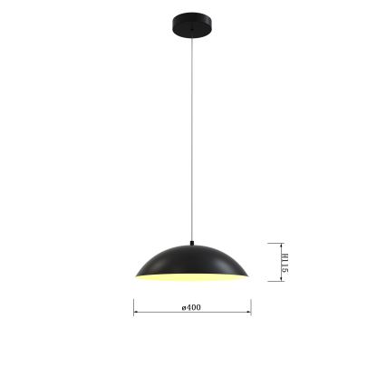 Wofi 6001-104 - Светодиодная подвесная люстра с регулированием яркости ROSCOFF LED/19W/230V черный/золотистый