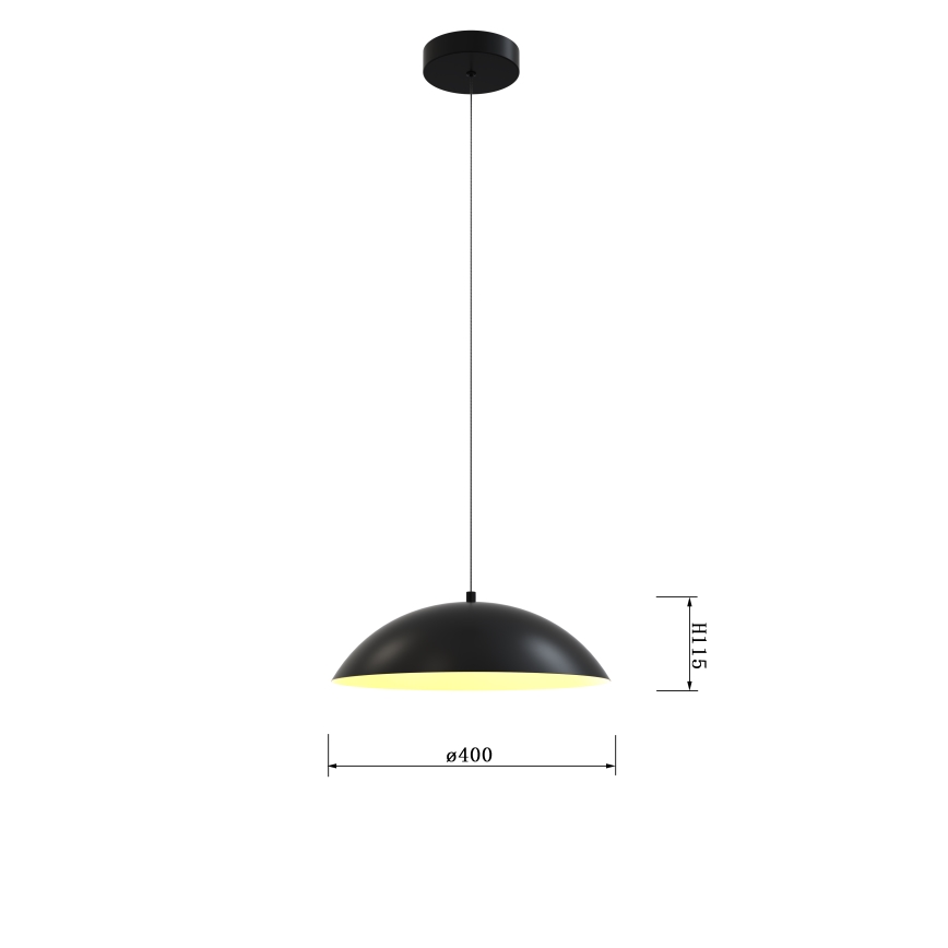 Wofi 6001-104 - Светодиодная подвесная люстра с регулированием яркости ROSCOFF LED/19W/230V черный/золотистый