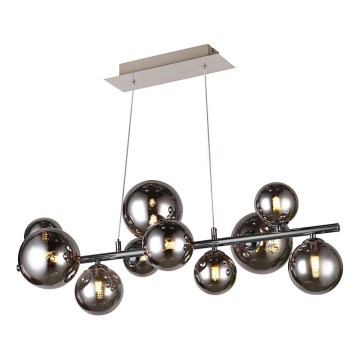 Wofi 6014.10.24.9000 - Світлодіодна люстра на тросі VILLA 10xG9/3W/230V чорний/глянцевий хром