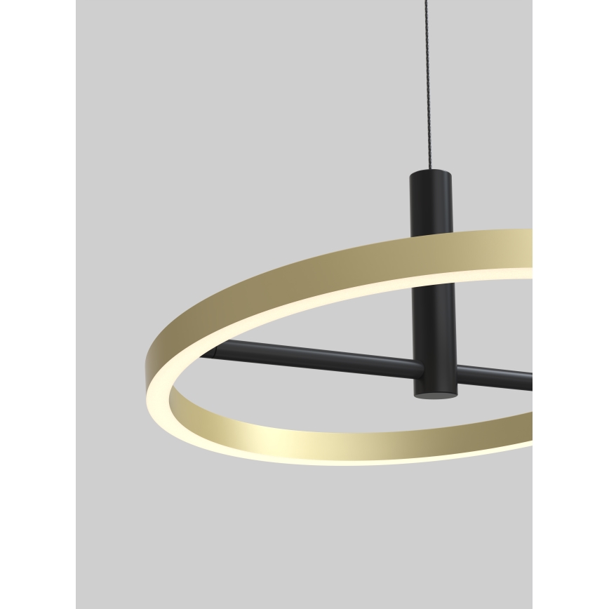 Wofi 6016-104L - Светодиодная подвесная люстра с регулированием яркости BREST LED/19W/230V черный/золотистый