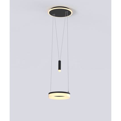 Wofi 6054-302 - Світлодіодна підвісна люстра з регулюванням яскравості JESSE LED/15,5W/230V чорний