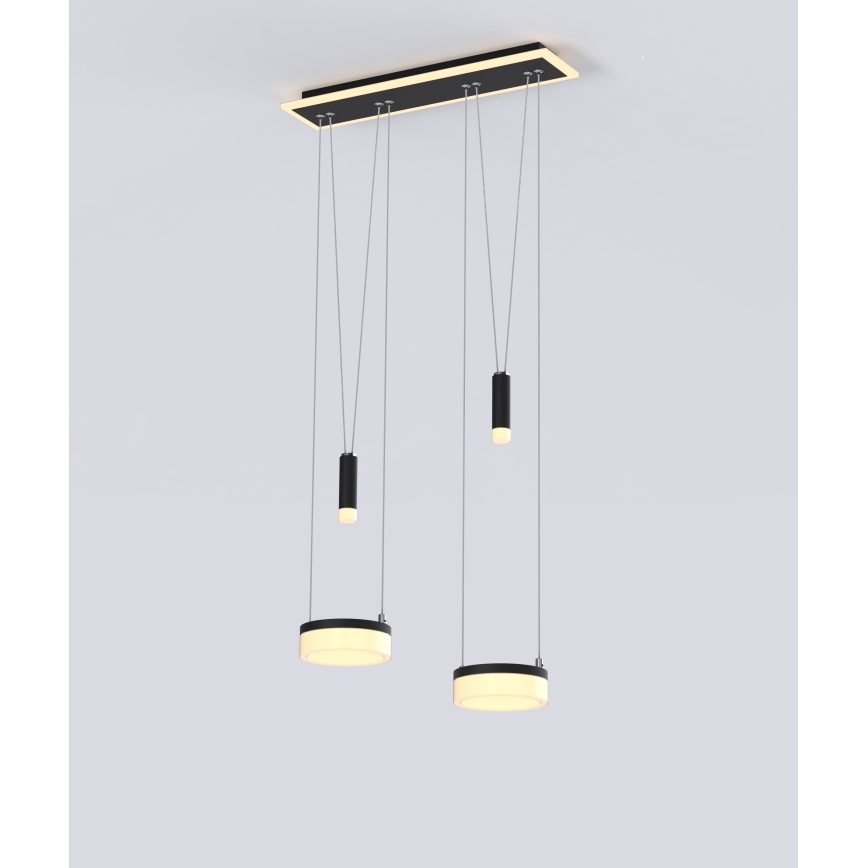 Wofi 6054-502 - Світлодіодна підвісна люстра з регулюванням яскравості JESSE LED/21W/230V чорний