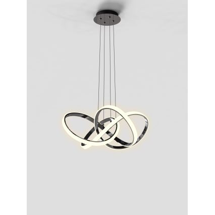 Wofi 6134-105L - Светодиодная подвесная люстра с регулированием яркости INDIGO LED/50W/230V черный/блестящий хром